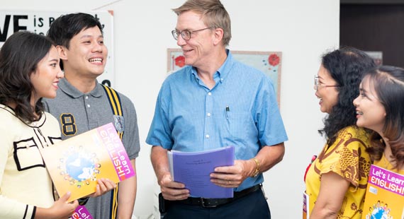 Teacher and students