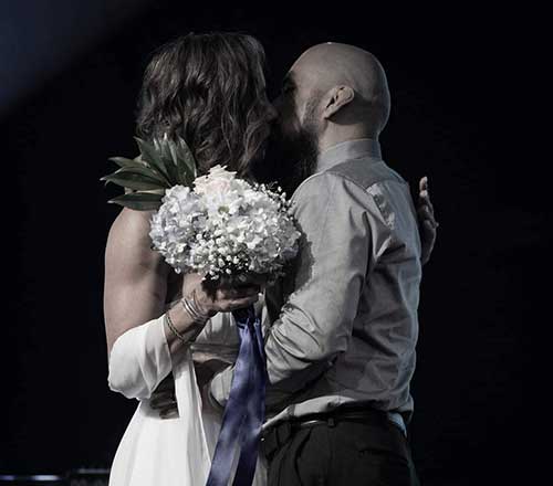 converge-story-orchard-church-wedding-couple-kiss Couple kissing
